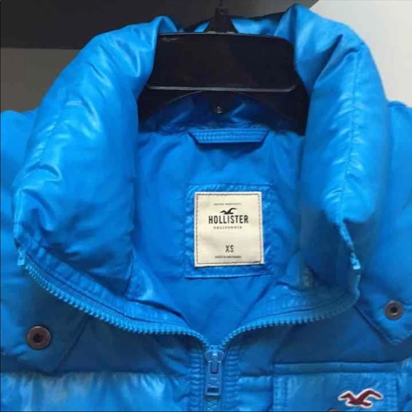Hollister blue puffer coat jacket outerwear winter - Picture 3 of 8